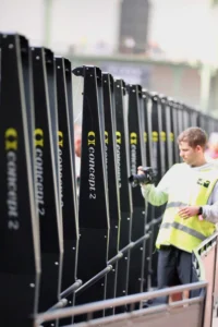 HYROX training methodology applied with Concept2 SkiErg during competition
